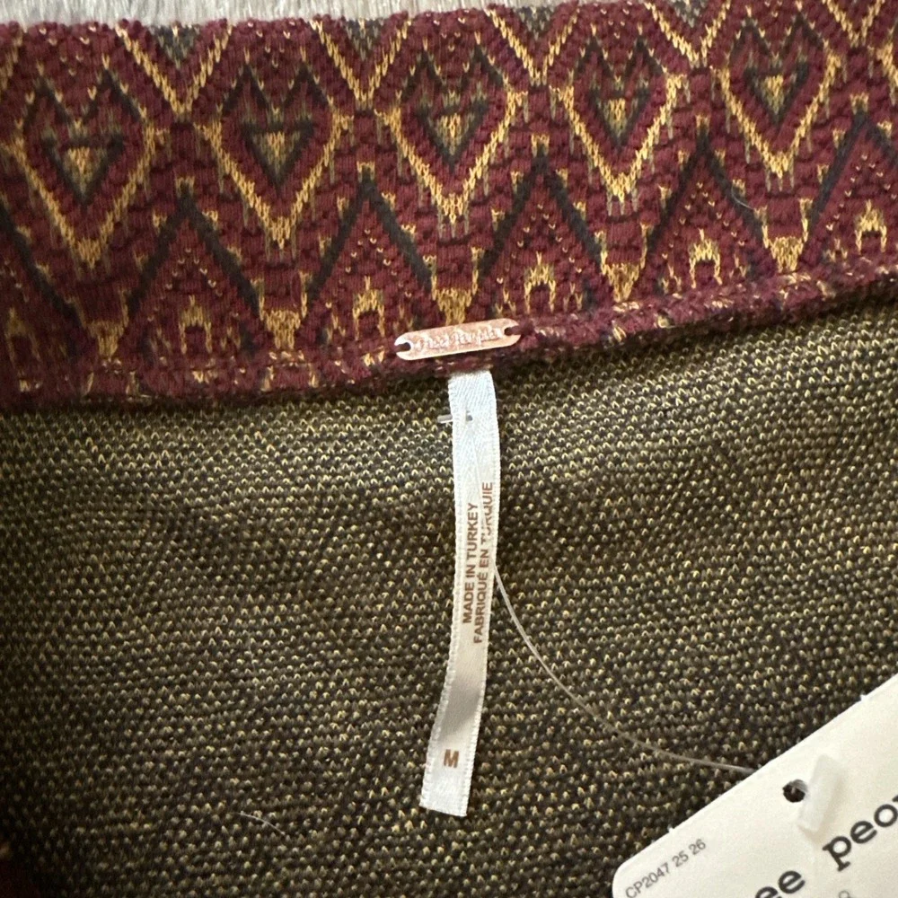 Free People Maroon & Gold When In Rome Mini Skirt - Size Medium NEW